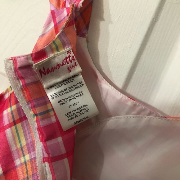 Nannette Pink Checked Girls Dress Sz 06 - Picture 4 of 5
